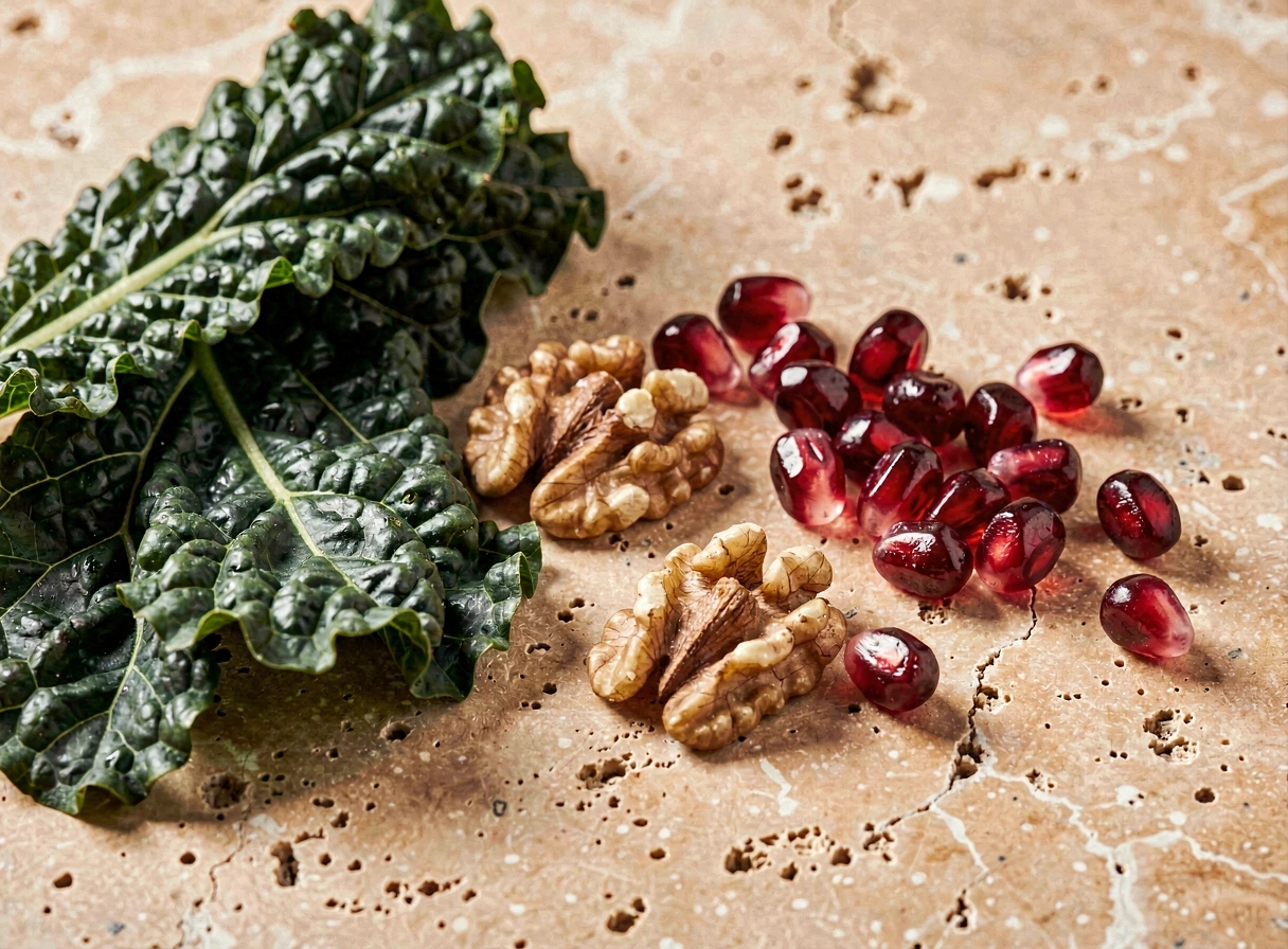 Frische, funktionale Lebensmittel auf Sandstein